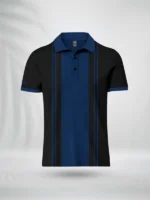ZAIAX BLACK PETROL BLUE DESIGN POLO – PL4LNBPB