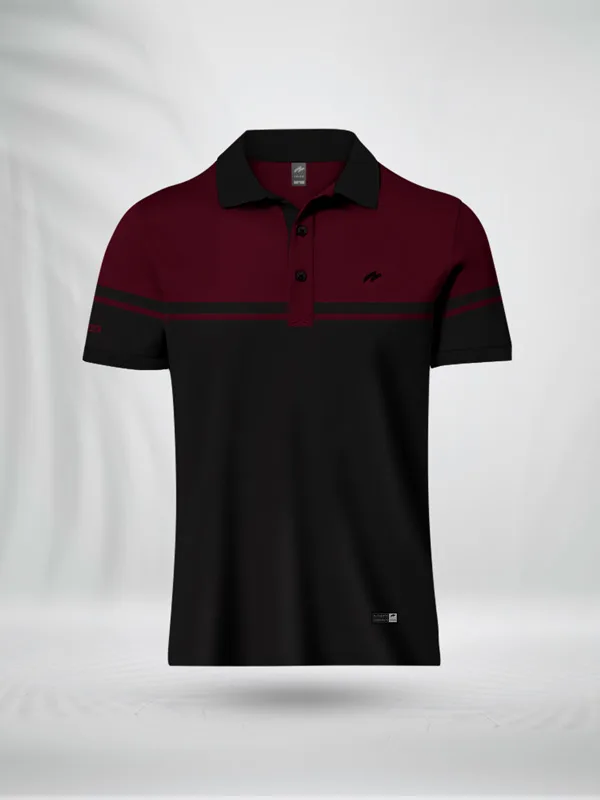 PLCBMB ZAIAX MAROON BLACK DESIGN POLO - PLCBMB