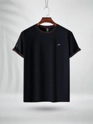 ZAIAX BLACK COTTON TSHIRT - CSLDCFB