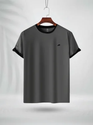ZAIAX DUSTY GREY COTTON TSHIRT - CSLDBDG