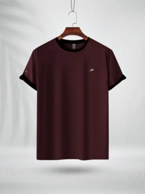 ZAIAX MAROON COTTON TSHIRT - CSLDBM