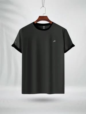 ZAIAX OLIVE CHARCOAL COTTON TSHIRT - CSLDBOC