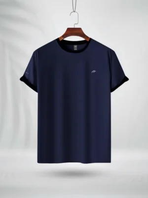 ZAIAX NAVY BLUE COTTON TSHIRT - CSLDBN