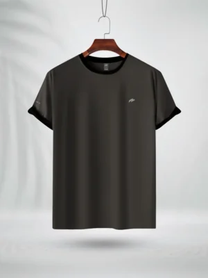 ZAIAX DARK CHARCOAL COTTON TSHIRT - CSLDBDC
