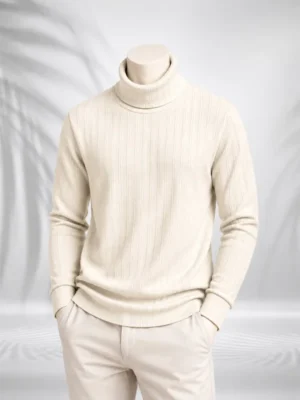 ZAiAX OFF WHITE TURTLE NECK PREMIUM TSHIRT – HNKMW