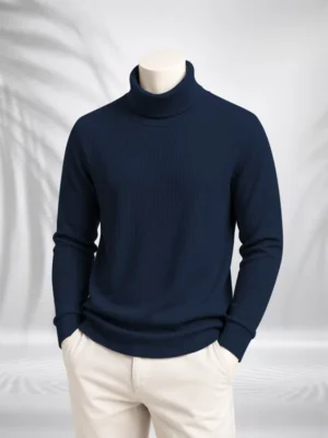 ZAiAX NEVY BLUE TURTLE NECK TSHIRT – HNKRN